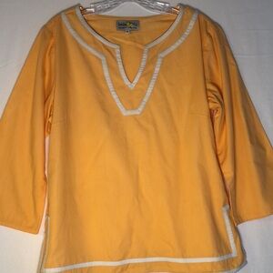 Bella Tu Tunic 100% Cotton Light Orange Sherbet Color